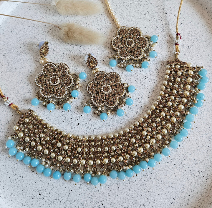 Denim Necklace Set