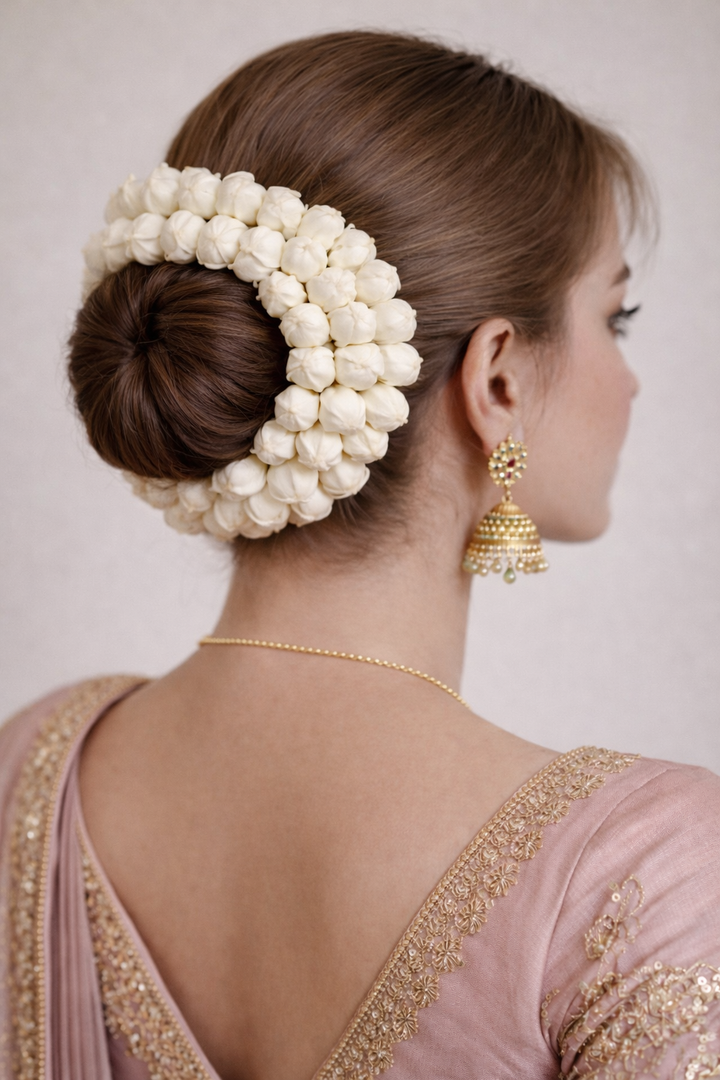 White Hair Bun Accessories/Gajra