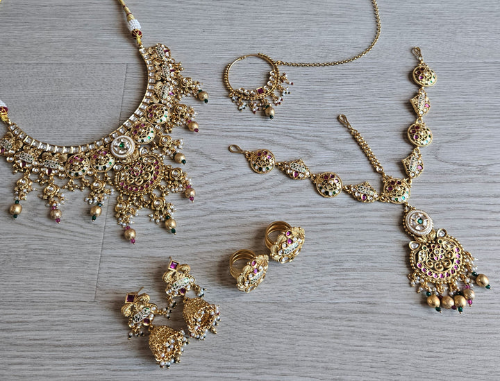 JASMEET Necklace Set- Semi Bridal Set