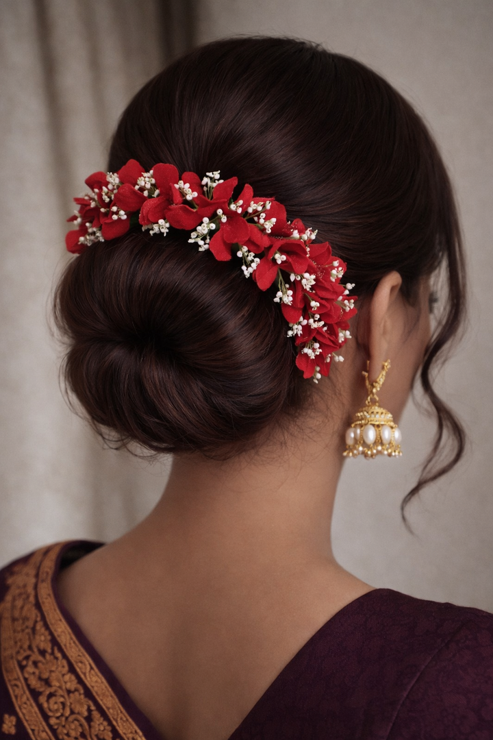 RED Hair Bun Accessories/Gajra